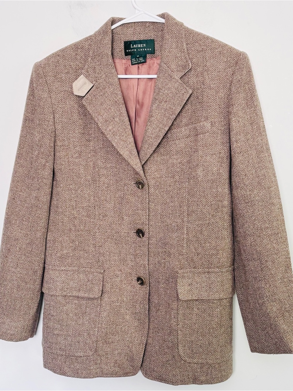 Lauren Ralph Lauren 100% Wool Blazer w/Suede Trim